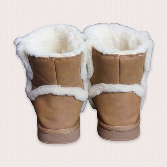 NWOT CALL IT SPRING | Women’s Vegan Warmm Faux Sheepskin Short Boots Cognac 9 - Picture 6 of 11